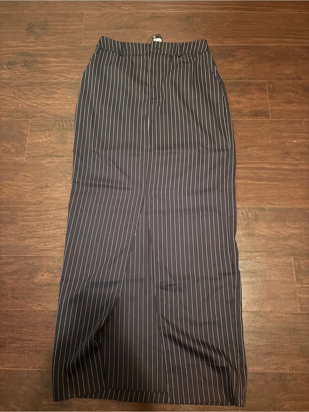 Boohoo Pinstripe Maxi Skirt - Navy